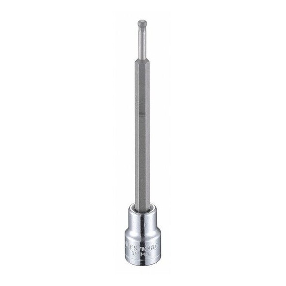 Westward 3/8 in Drive Ball Hex Socket Bit Metric 4 mm Tip, 4 13/16 in L 54TM68