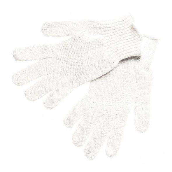 Mcr Safety Knit Gloves, White, L, 12 PK 9500L