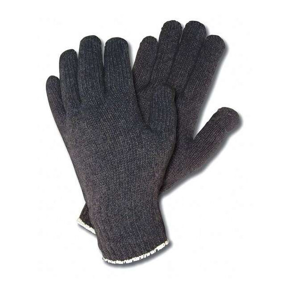 Mcr Safety Knit Gloves, Black, L, 12 PK 9506LB