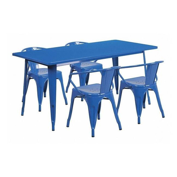 Rectangle 31.5" W, 63" L, 29.5" H, Metal, Blue