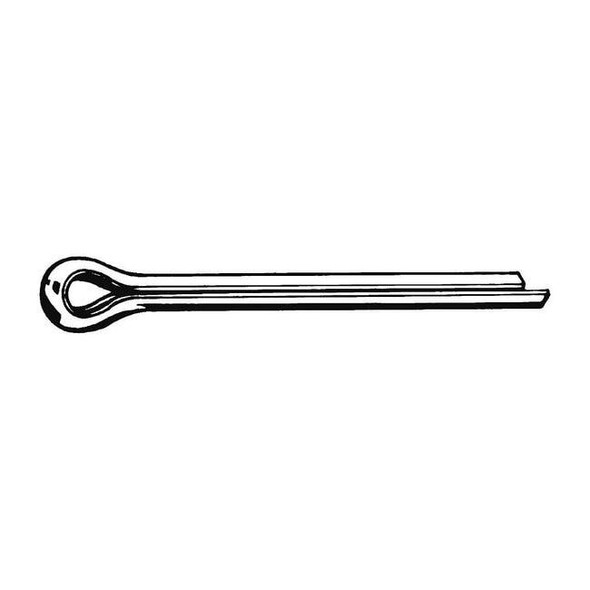 Extended Prong Cotter Pin, 5 mm Dia, 37 mm L, Low Carbon Steel, 50 PK