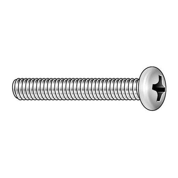 #10-32 x 1 1/4 in Phillips Round Machine Screw, Zinc Plated Steel, 100 PK