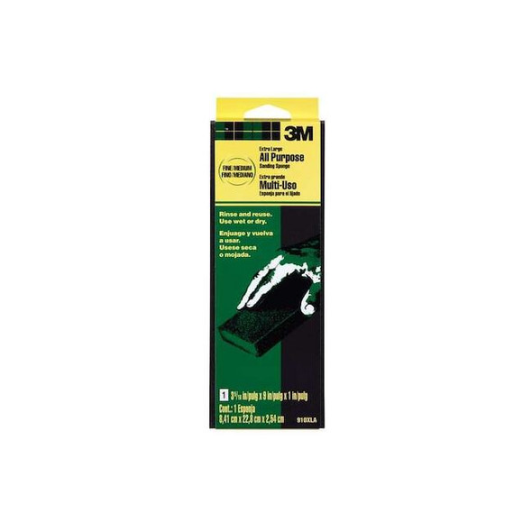 3m Sanding Sponge, 3 5/16 in W, 9 in L 910XLA-12-CC Pack of 12