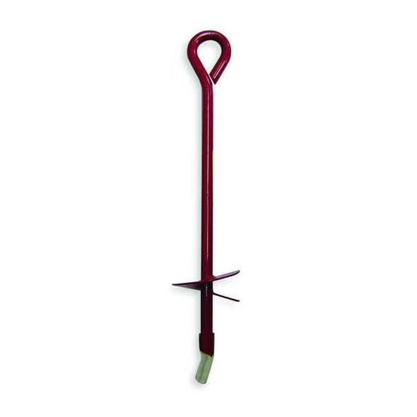 3 in Dia x 15 in L Screw-In Earth Anchor, Steel, Painted Red