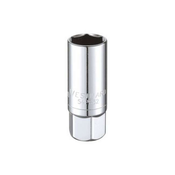 WESTWARD 1/2 in Drive, Metric Socket, 6 Points, Spark Plug 21 mm, Steel