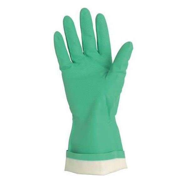 Chemical Resistant Gloves, Nitrile, 13 in L, 15 mil, Green, 2XL, 1 PR