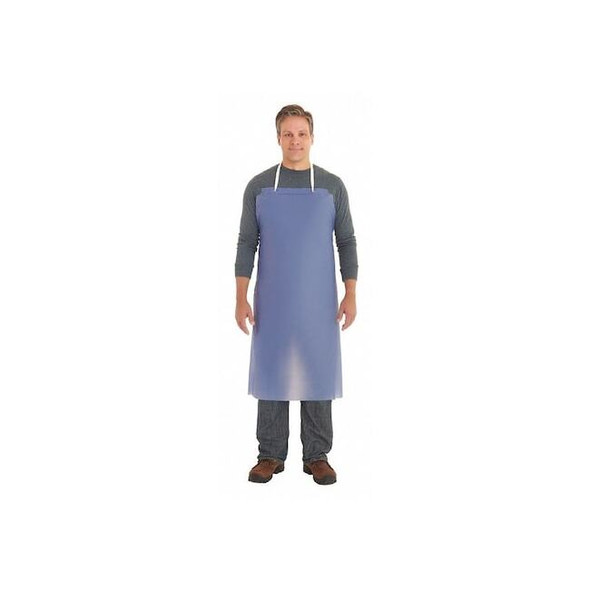 Ansell Bib Apron, Vinyl, Blue, 47 in, Universal 56-009 Pack of 12