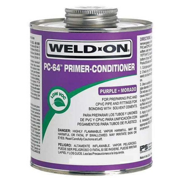 Weld-On PC-64 Purple Primer-Conditioner PVC-CPVC Pint 13998