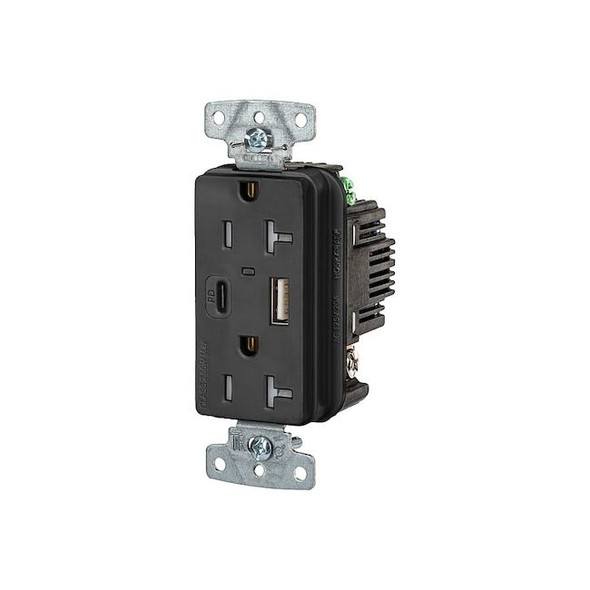 USBReceptacle,20A,1hp,Blk,Thrmplstc Pack of 10