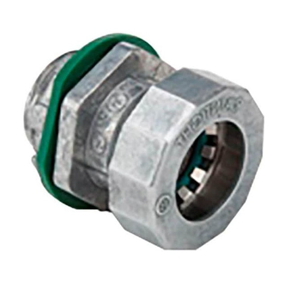 EMT Grounding Connector, 1/2 in, Push-On; Threaded, Zinc Alloy, Plain Pack of 25