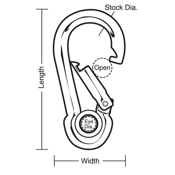 Lucky Line Interlocking Snap, SS, 1-4 in Eye Dia 4FCN9 Pack of 5
