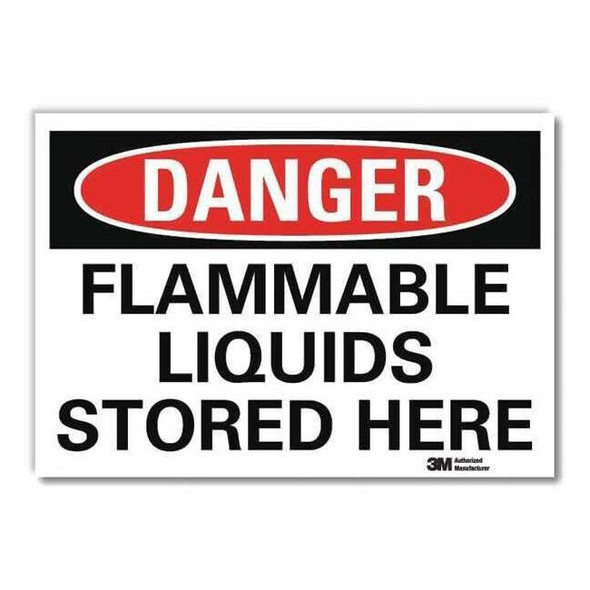 Danger Sign, 10 in H, 14 in W,Horizontal Rectangle, English, U3-1490-RD_14X10