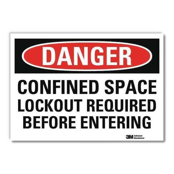 Lyle Danger Sign,Self-Adhesv Mount,7inWx5inH, U3-1222-RD_7X5 U3-1222-RD_7X5