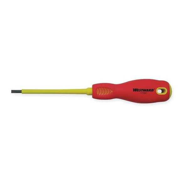 Westward Insulated Slotted Screwdriver 5/32 in Round 1YXK1