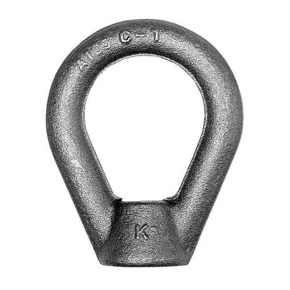 Oval Eye Nut, 3/4"-10 Thread Size, 3/4 in Thread Lg, Steel, Black Oxide