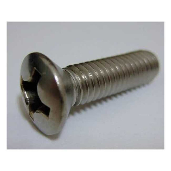 5/16"-18 x 1 in Phillips Oval Machine Screw, Plain 18-8 Stainless Steel, 25 PK