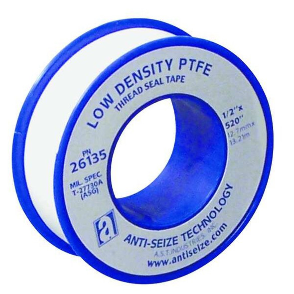 Thread Sealant Tape, 1/2 In. W x 21 ft, White, Low Density, PTFE Pack of 2