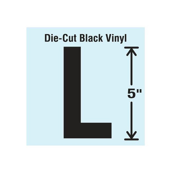 Stranco LetterLabel,Vinyl,5inH,2-3/4inW,PK10 DBV-5-L-10