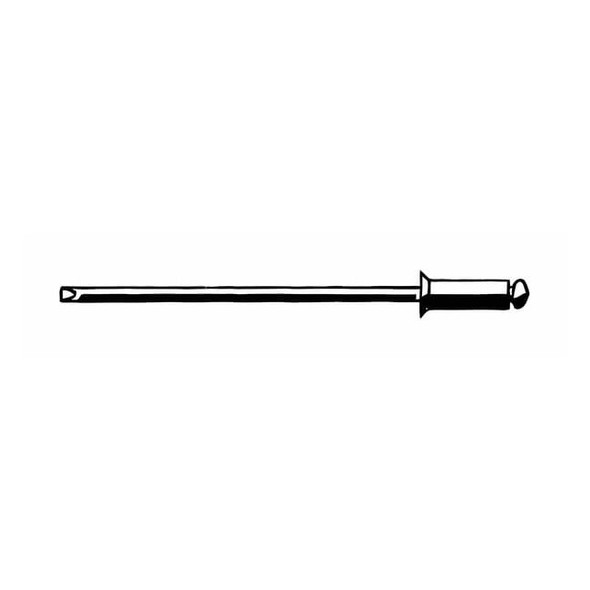 Blind Rivet, Countersunk Head, 1/8 in Dia., 9/32 in L, Aluminum Body, 500 PK