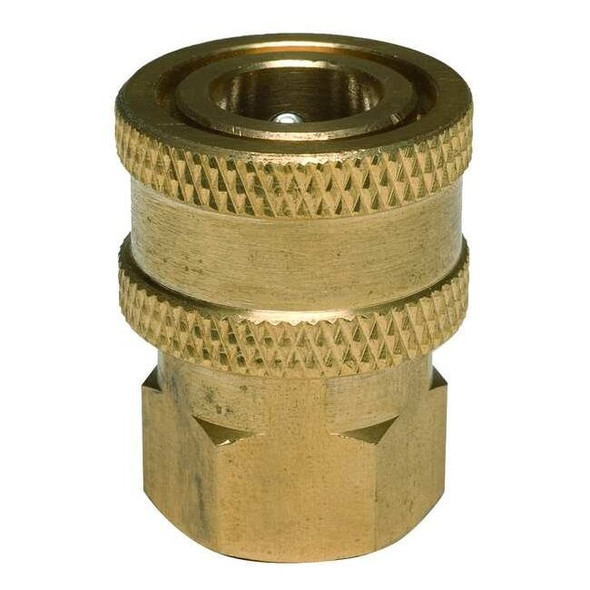 1/4 in (F) Quick Connect Coupler, Brass/Stainless Steel, 4000 psi Max