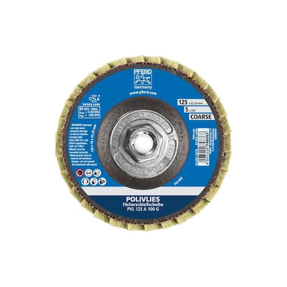 5" POLIVLIES Non-Woven Flap Disc - 5/8-11 Thread - Coarse Grade Pack of 5