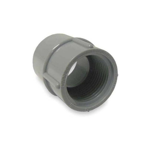 Cantex Conduit Fitting Adapter, 1 in, Threaded, PVC, Polished 5140045 Pack of 5