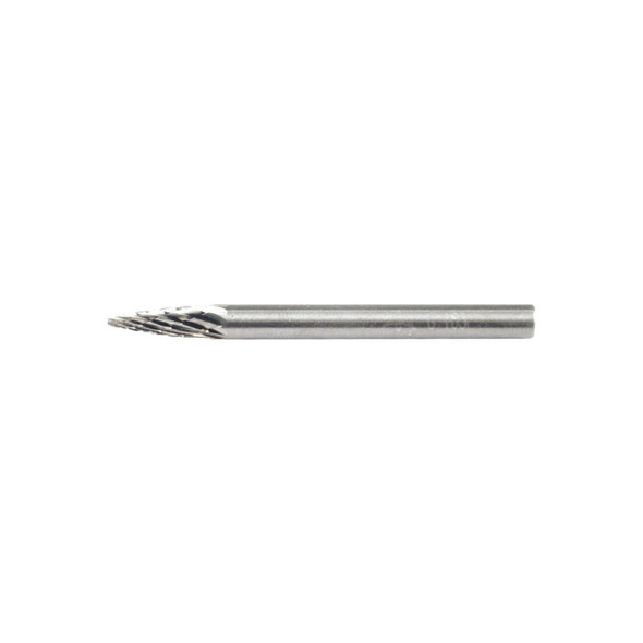 Carbide Bur - Tree Shape (Pointed), DBL Cut - 1/8" x 3/8" x 1/8" Shank - SG-43