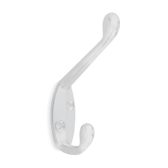 Manufacturer Varies Coat Hook, White, Zinc, 3/4 in D 1XNE3 Pack of 5