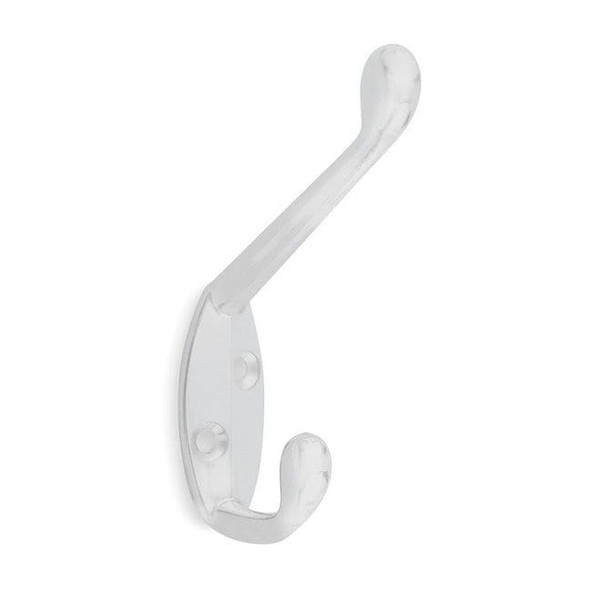 Manufacturer Varies Coat Hook,2 Hook Ends,White 1XNE3 Pack of 5