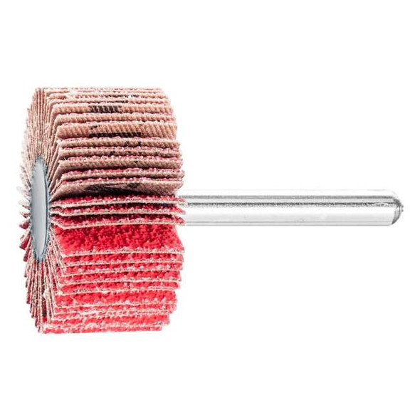 1-1/2" x 1" Mounted Flap Wheel - 1/4" Shank - Ceramic Oxide - 60 Grit Pack of 10