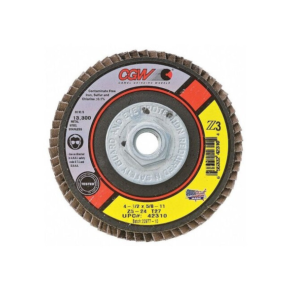Cgw Abrasives Flap Disc,80 Grit,Poly-Cotton 42315 Pack of 10