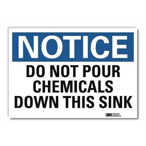 Notice Sign, 7 in H, 10 in W,Vertical Rectangle, English, U5-1139-RD_10X7