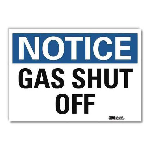 Notice Sign, 5 in H, 7 in W,Horizontal Rectangle, English, U5-1240-RD_7X5
