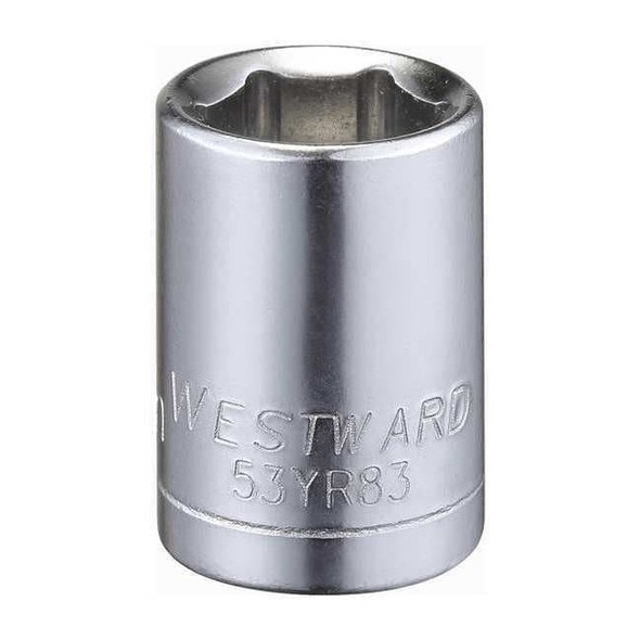 WESTWARD 3/8 in Drive, 11mm Hex Metric, Socket, 6 Points,  Steel, Chrome, 11 mm
