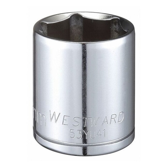 WESTWARD 1/2 in Drive, 29mm Hex Metric, Socket, 6 Points,  Steel, Chrome, 29 mm