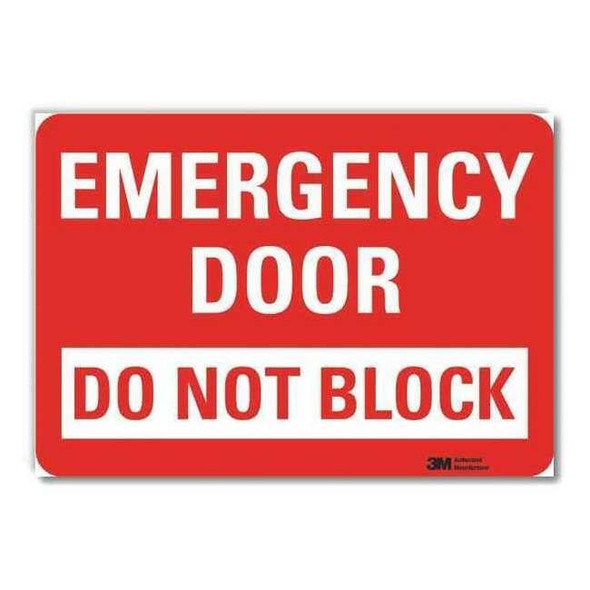 Lyle Emergency Sign,5x7in,Reflective Sheeting U7-1069-RD_7X5