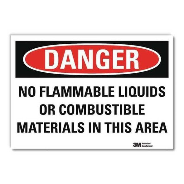 Danger Sign, 5 in H, 7 in W,Horizontal Rectangle, English, U3-1820-RD_7X5