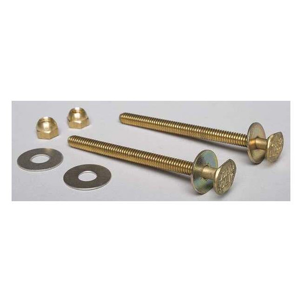 Hercules Bolts, 3.5 in L, 0.25 in W, Brass 90154C