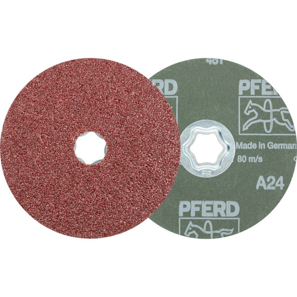 Pferd Tools Combiclick Fiber Disc,5",Al/Oxd,24 Grit 40099 Pack of 25