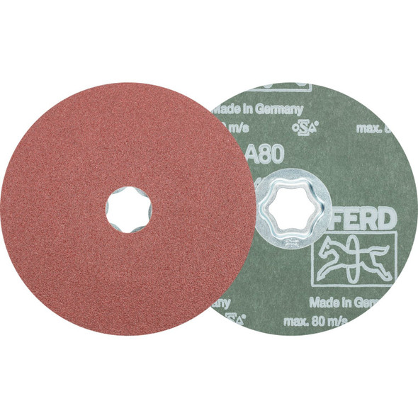 Pferd Tools Combiclick Fiber Disc,5",Al/Oxd,80 Grit 40103 Pack of 25