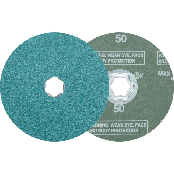 COMBICLICK Fiber Disc, 5" Dia. - Zirconia Alumina Z, 50 Grit Pack of 25