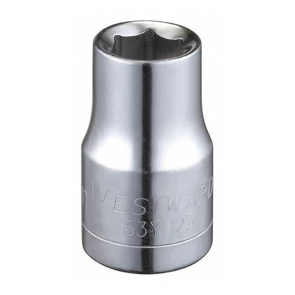 WESTWARD 1/2 in Drive, 11mm Hex Metric, Socket, 6 Points,  Steel, Chrome, 11 mm