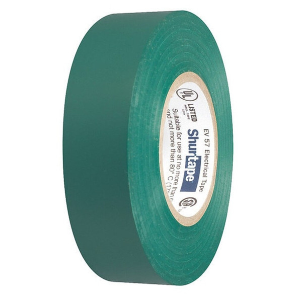 Shurtape ElectricalTape, Green, 22ydL, 3-4inW 200785 Pack of 5