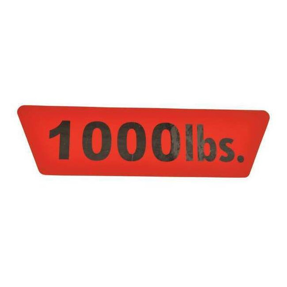 Dayton Capacity Label,1000lb.,PK2 MHGXEC61GGS