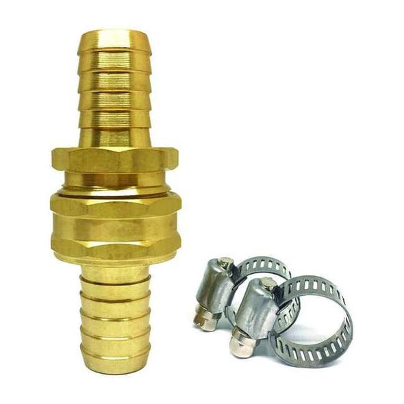 Westward Garden Hose Repair Fitting,Brass 3/4" NH 4KG68