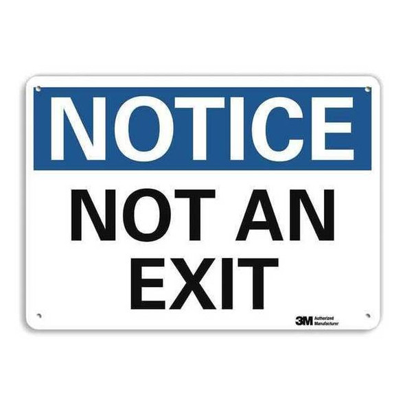 Notice, Not An Exit, 10" W x 7" H, Rectangle, Recycled Aluminum