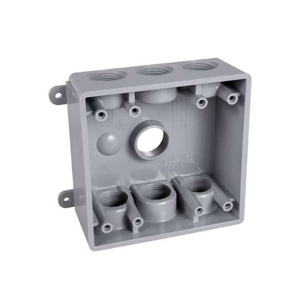 2 -Gang Electrical Box, 4-5/8 in H, Rectangular Shape Pack of 6