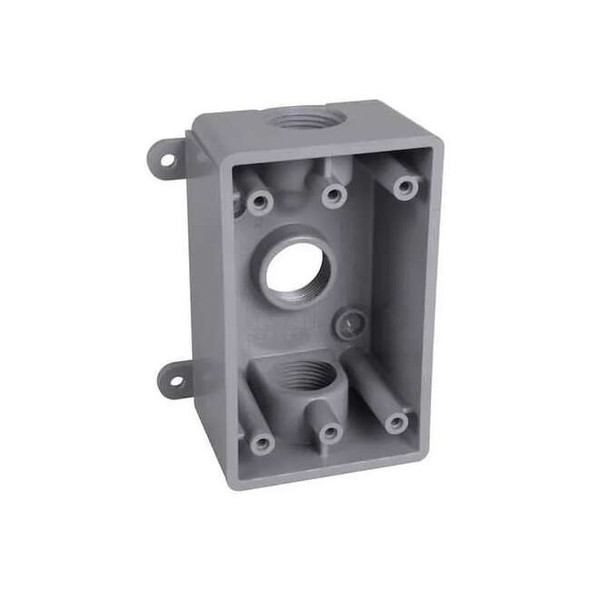 Bell Outdoor Box Cover, Outlet Box Type, 1 Gang, Non-Metallic PSB37550GY
