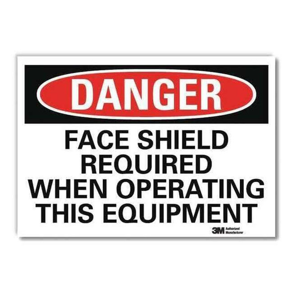Lyle Danger Sign,Self-Adhesv Mount,7inWx5inH, U3-1457-RD_7X5 U3-1457-RD_7X5
