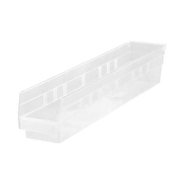 Quantum Storage Systems Clear Shelf Bin, 23-5/8"L x 4-1/8"W x 4"H QSB105CL